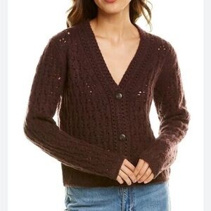 Vince plum cashmere knit cardigan cashmere size xs
